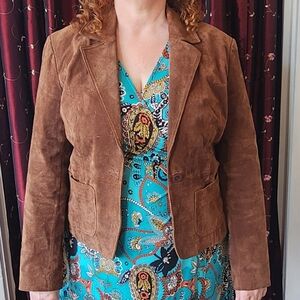 New York & Co. suede leather blazer Sz 14